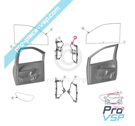 Right electric glass lift