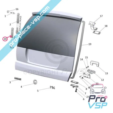 Portón trasero casalini m14 m20