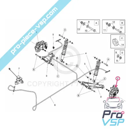 Left rear set for Microcar mgo 3 4 5 Ligier js50 Due P85 P88