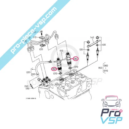 Inyector de motor Kubota Z402 y Z482