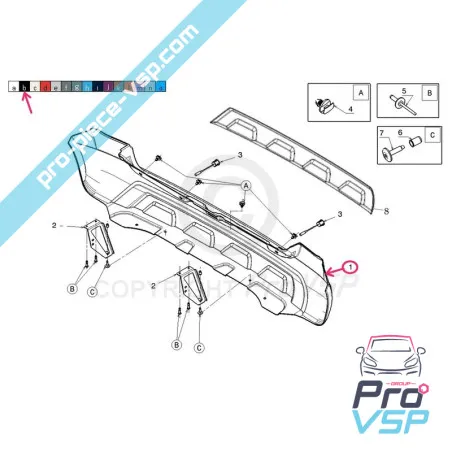 HINTERE BUMPER-Ursprung für Mikrocar mgo 3 und 4 (Sonderreihe) highland )
