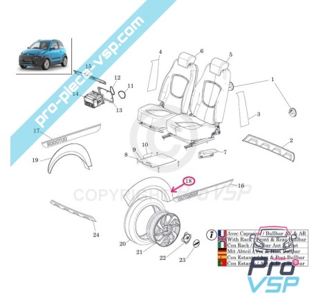 Elargisseur d'aile avant gauche pour microcar mgo 3 , 4 , 5 ( série spéciale highland ) mgo 6