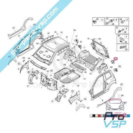 Luz traseira esquerda amigável para microcar mgo 3 e 4