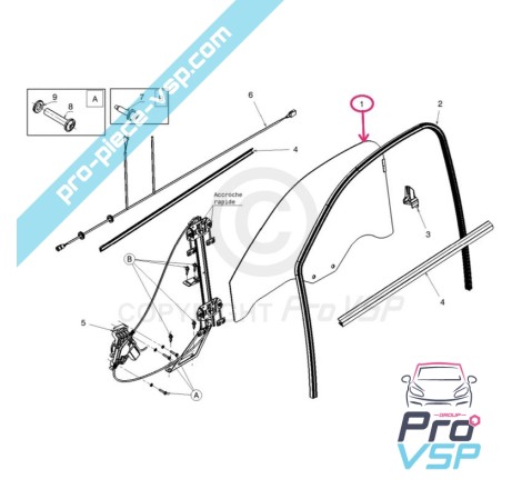 Janela da porta esquerda para Ligier Microcar