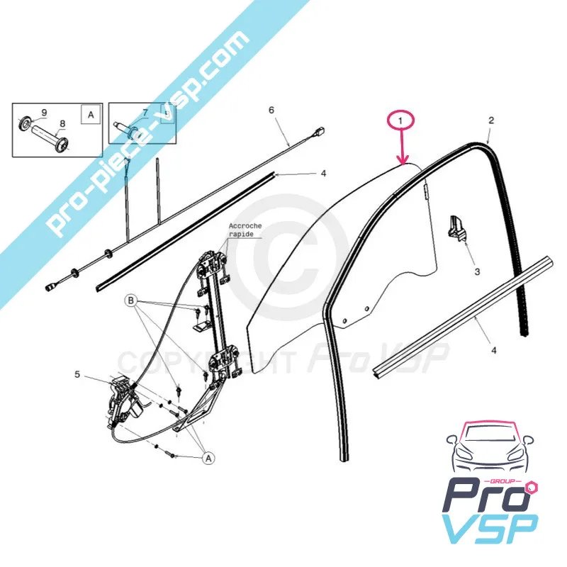 Janela da porta esquerda para Ligier Microcar