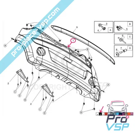 HINTERE BUMPER Ursprung Schwarzer Samen für fällige P85 P88