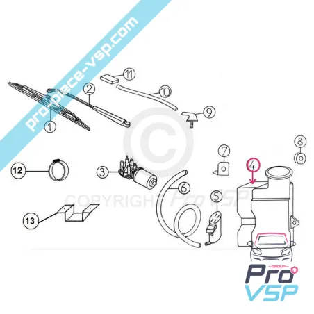 Bocal de lave glace origine pour Aixam