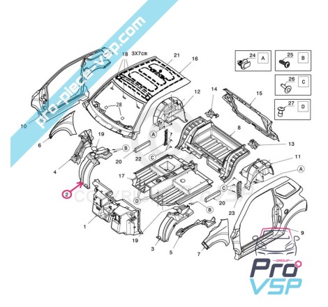 Passage de roue avant droit adaptable pour ligier js50 js50l phase 1