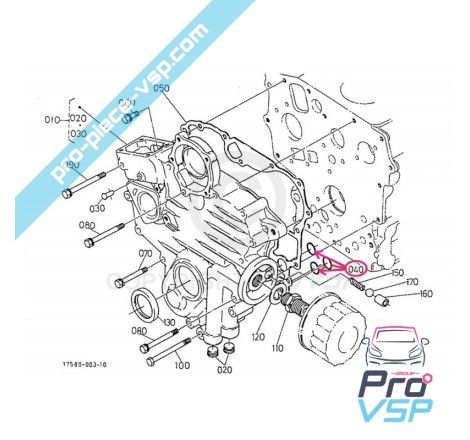 Joint torique de carter de distribution pour Aixam moteur Kubota Z402 Z482