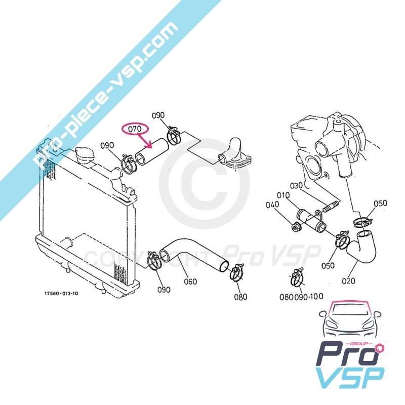 Upper radiator durite