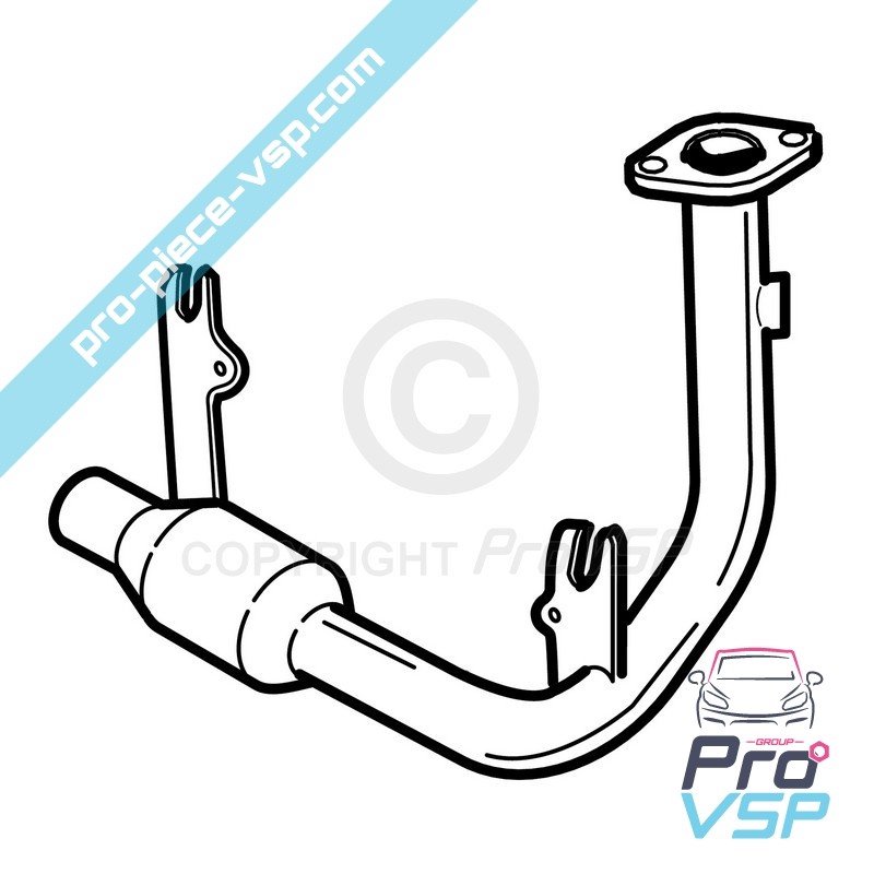 Collecteur d'échappement avec catalyseur pour Microcar Mc Family 4 places essence moteur Lombardini LGW 523 MPI