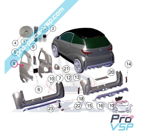 Right rear wing