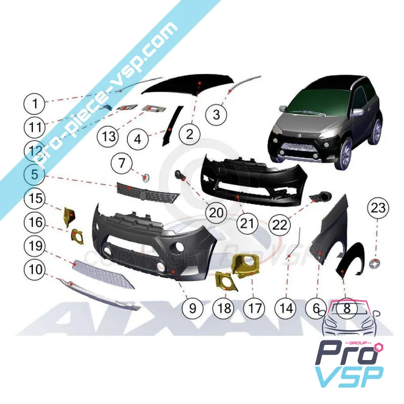 Front left left pearly white for Aixam City Crossline Coupé Sensation