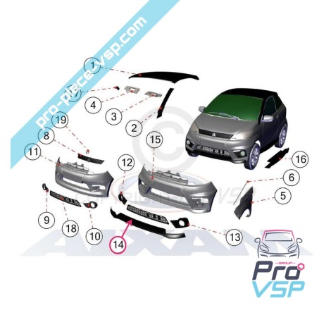 Carbon spoiler of front bumper