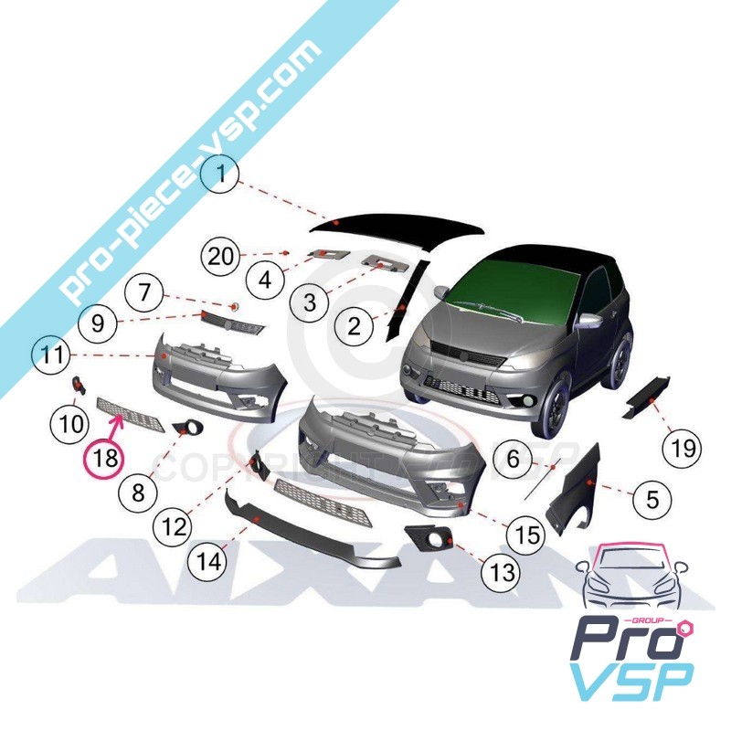 Front bumper grill