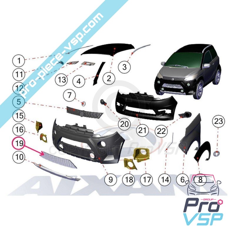 Front bumper grid