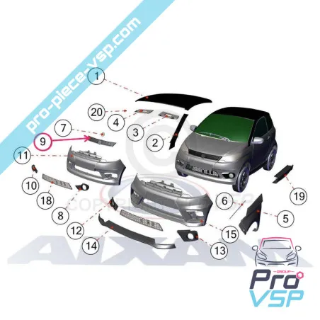 Chromgitter für Aixam City Crossline Coupé (Auswahl Sensation )