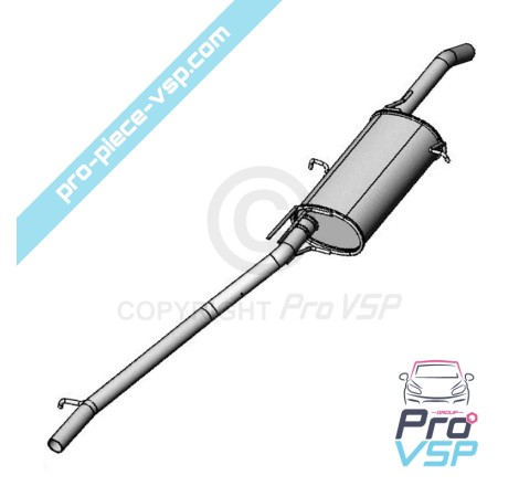 Escape silencioso para Ligier Be-up motorizado Lombardini Lgw 523 MPI