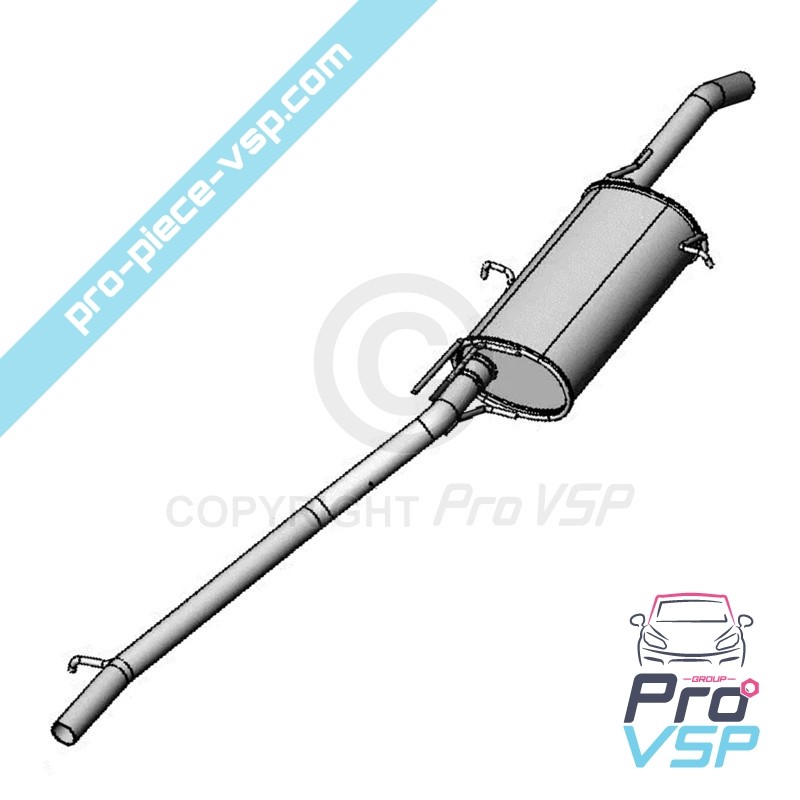 Escape silencioso para Ligier Be-up motorizado Lombardini Lgw 523 MPI