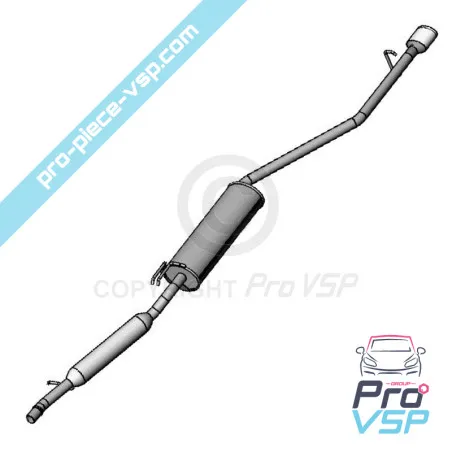 Silent exhaust + catalyst for Ligier Xtoo R , RS, Optimax and Microcar Cargo