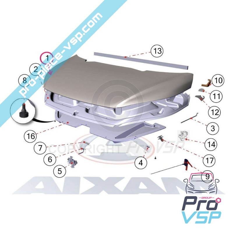 Panel de bonnet externo