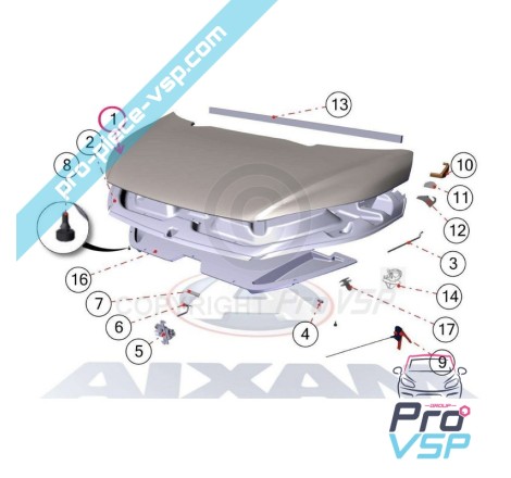 Panel de bonnet externo