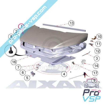 Panel de bonnet externo