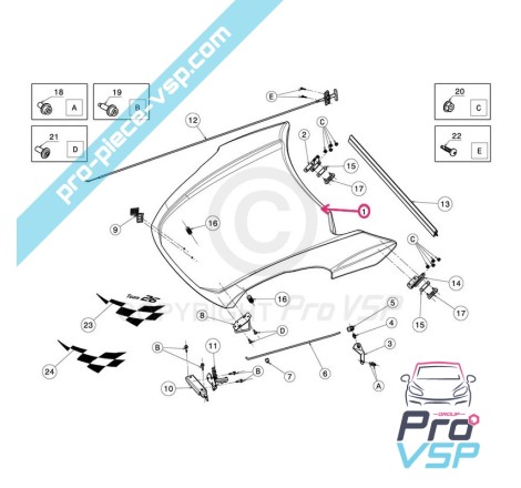 Capot adaptable en plastique ABS pour Ligier JS50 JS50L phase 1