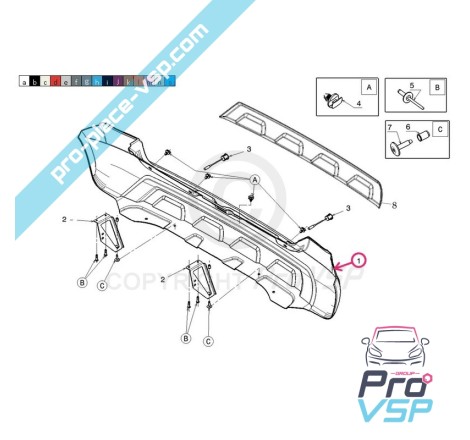 Pare choc arrière adaptable en fibre pour microcar mgo 3 , mgo 4 , mgo 5 , mgo 6