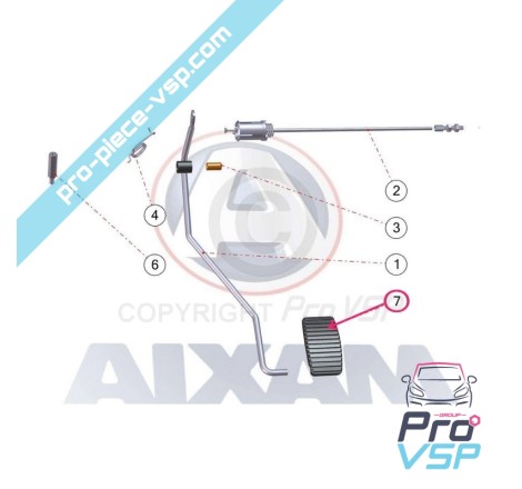 Borracha do pedal do acelerador para Aixam Impulsion Vision Sensation Emotion