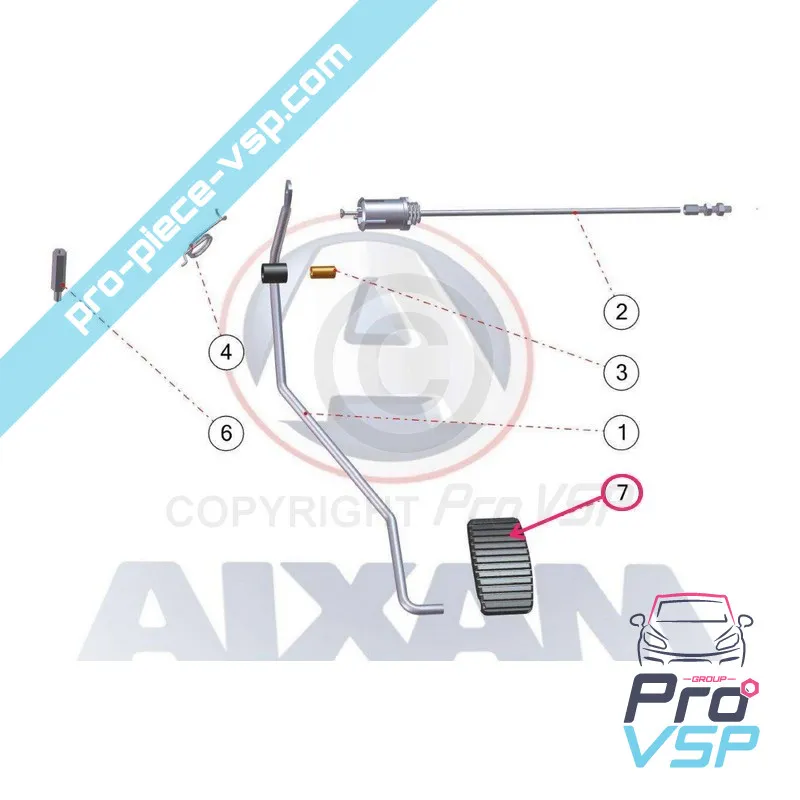 Acceleratorpedalgummi för Aixam Impulsion Vision Sensation Emotion