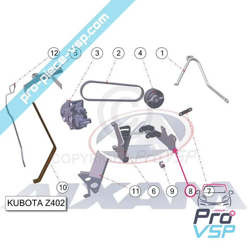 Suporte do motor frontal para Aixam Impulsion Vision com ar condicionado