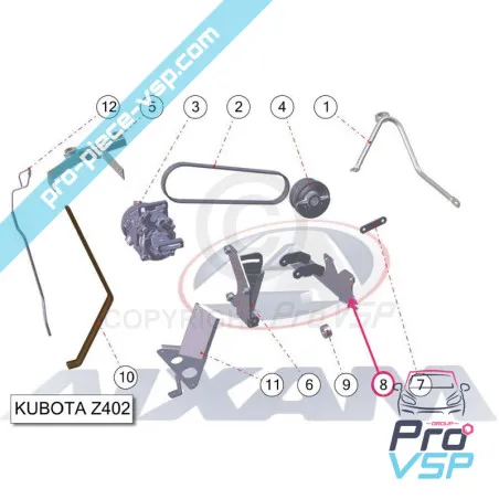 Suporte do motor frontal para Aixam Impulsion Vision com ar condicionado