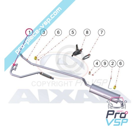 Collecteur d'échappement origine pour Aixam Crossline GT Crossover GT