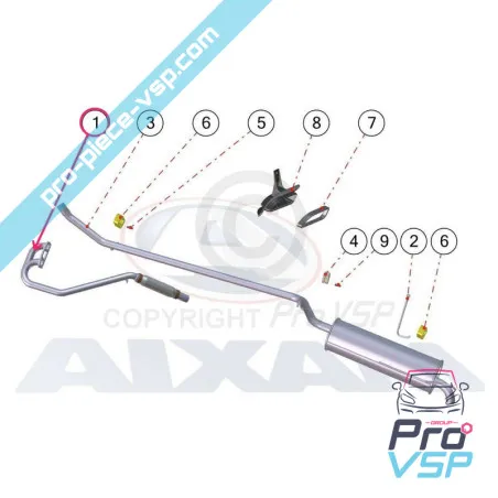 Collecteur d'échappement origine pour Aixam Crossline GT Crossover GT