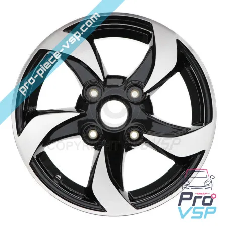 Jante alu 14" diamantée noire turbine pour Aixam Vision Sensation Emotion