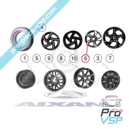 14 "borda de alumínio da turbina preta para Aixam Vision Sensation Emotion