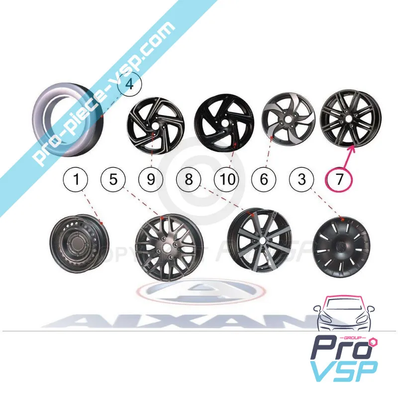 15 "bordo in alluminio raso nero per Aixam Vision Sensation