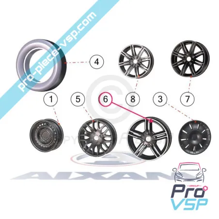 15 "Black Black Satin din aluminiu pentru Aixam Vision Sensation