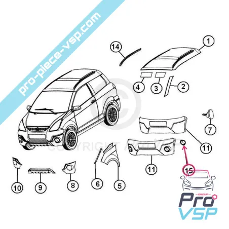 Soporte de niebla delantero izquierdo para Aixam Crossover ( Impulsion )