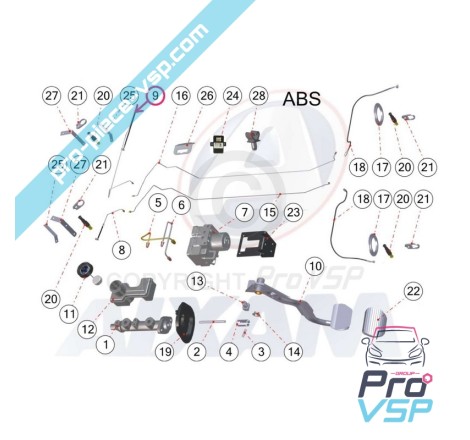 Front brake flexible right