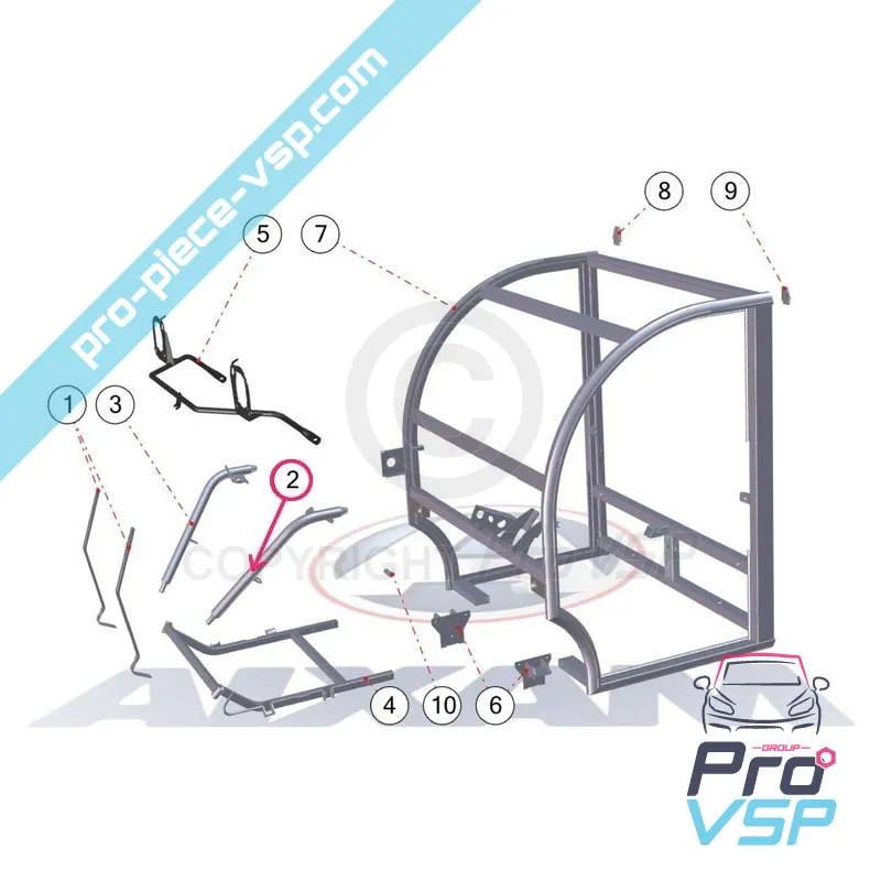 Left suspension leg origin for Mega D-Truck
