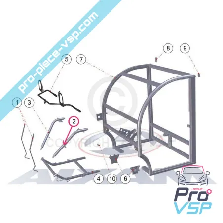 Jambe de suspension gauche origine pour Mega D-Truck