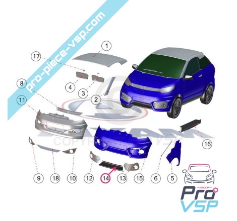 Front spoiler blade