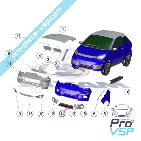 Spoiler-Kohlenstoffklinge für Aixam Vision Coupé GTI und City GTO