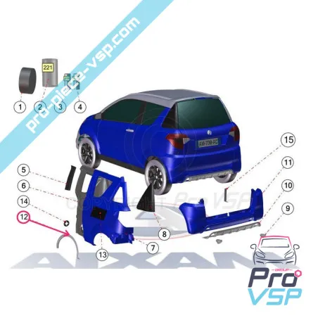 Extension d'aile arrière gauche pour Aixam Crossline Vision