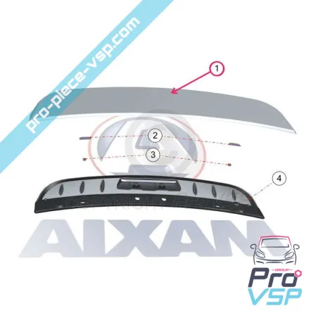 Habillage de becquet de hayon pour Aixam Coupé Impulsion et Vision