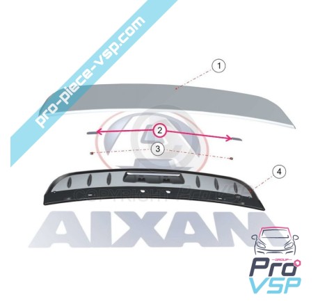 Tailgate spoiler fixing spacer