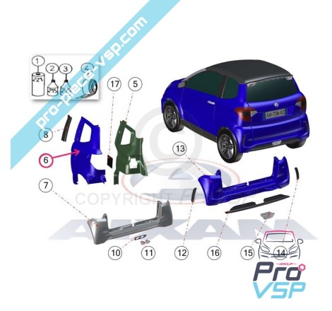 Right rear wing