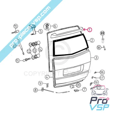 Chapéu de hatch para Aixam A721 A741 A751 City Roadline